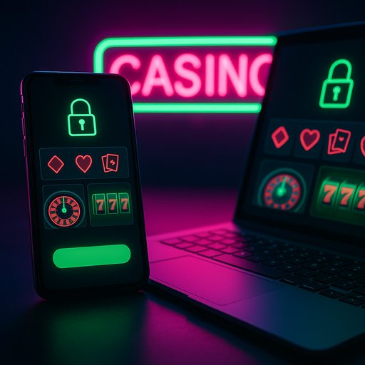 Hero image showing a sleek online casino dashboard in Pakistan with neon lights, mobile play, and a secure gaming atmosphere